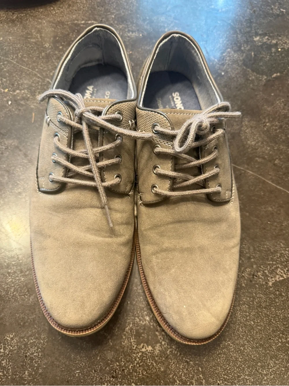 Sonoma Casual Lace-Up Men's Dress Shoe in Gray Ortholite eco